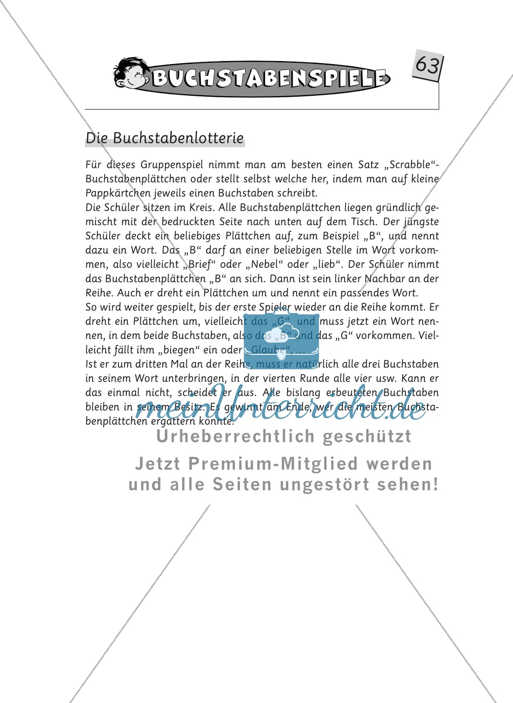 Spielideen Deutschunterricht: Buchstabenspiele Preview 9