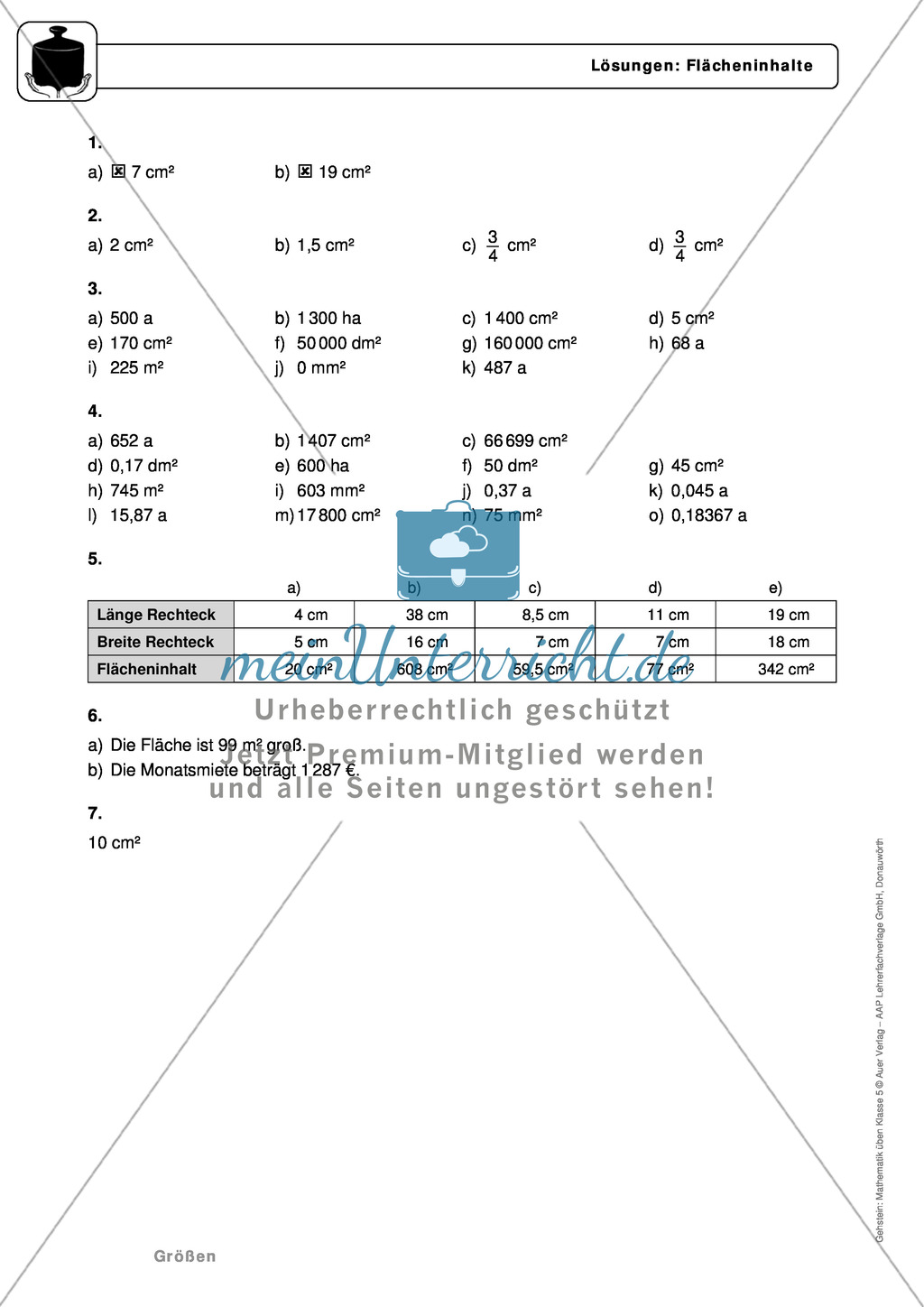 Bestimmung von Flächeninhalten und Umrechnung von Flächenmaßeinheiten Preview 5