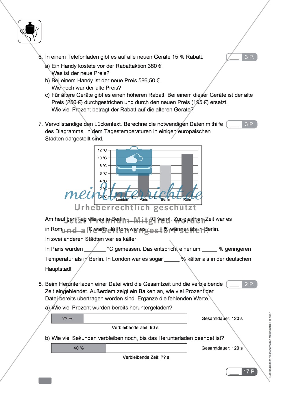 Lernkontrolle zur Prozentrechnung Preview 2