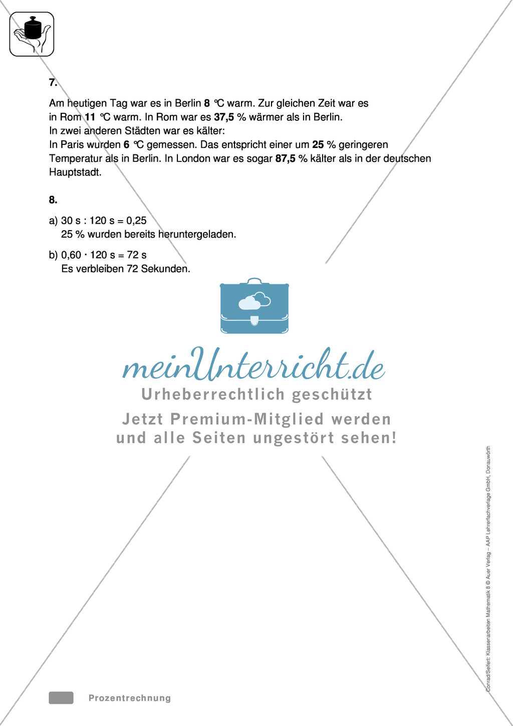 Lernkontrolle zur Prozentrechnung Preview 4