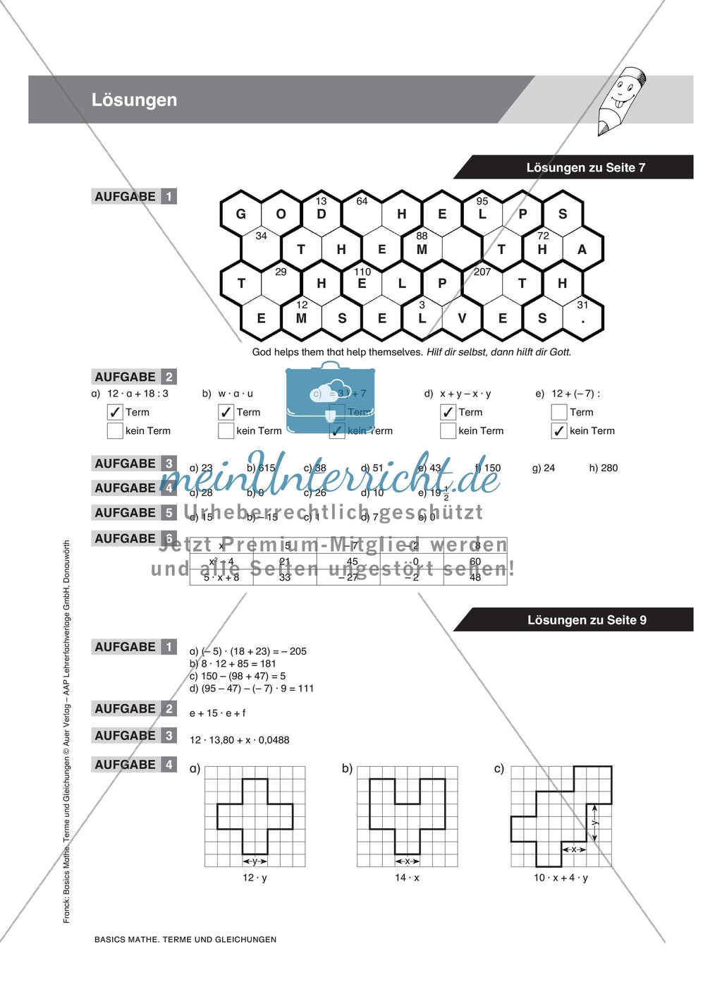 Wiederholung und Übungen zur Funktion von Variablen Preview 3