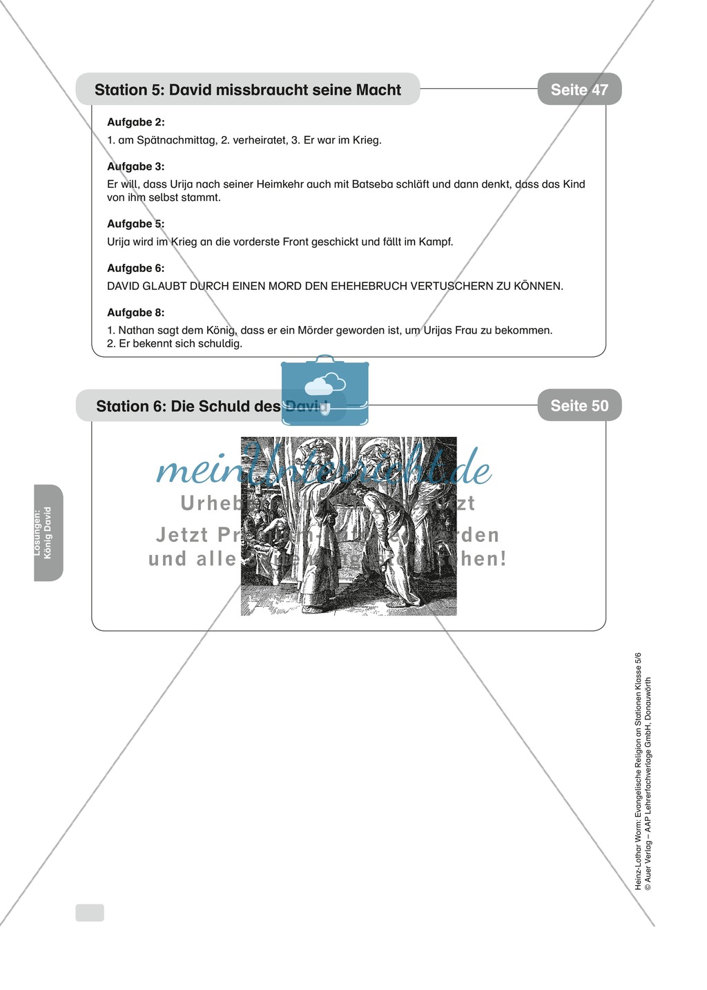 König David: Machtmissbrauch. Arbeitsmaterial mit Erläuterungen Preview 4
