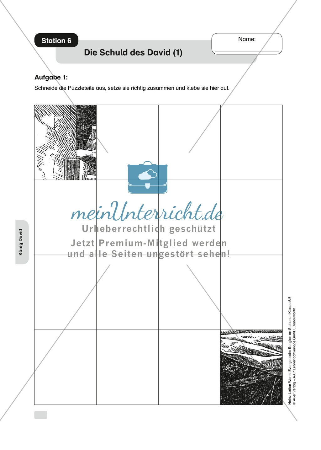 König David und seine Schuld: Arbeitsmaterial mit Erläuterungen Preview 1