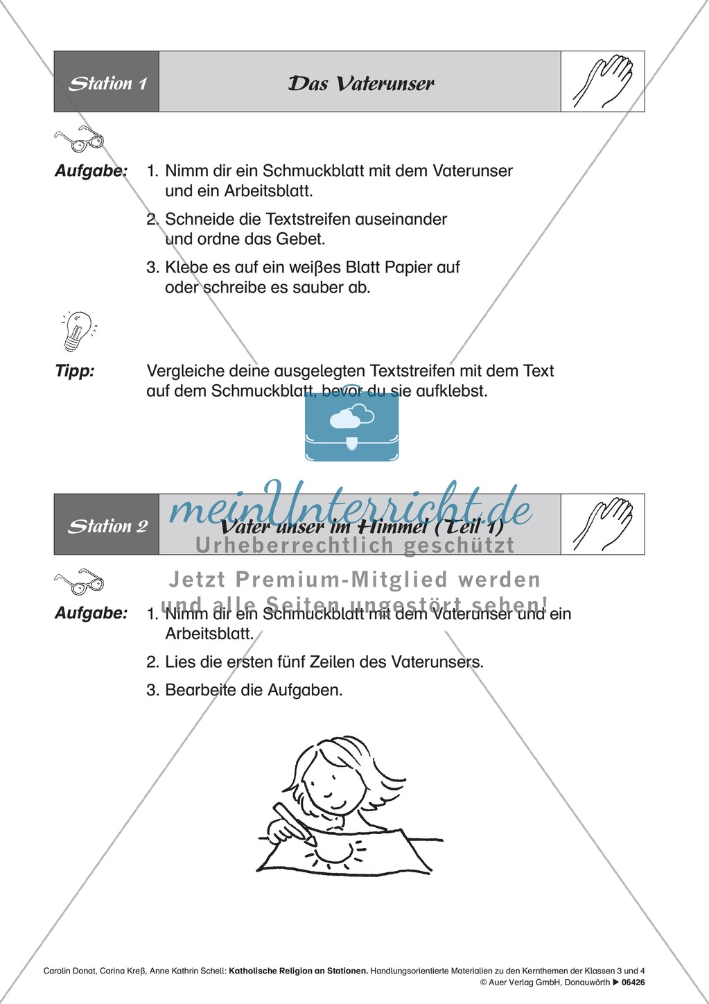 Zu Gott sprechen - beten: Vater unser im Himmel. Arbeitsmaterial mit Erläuterungen Preview 1