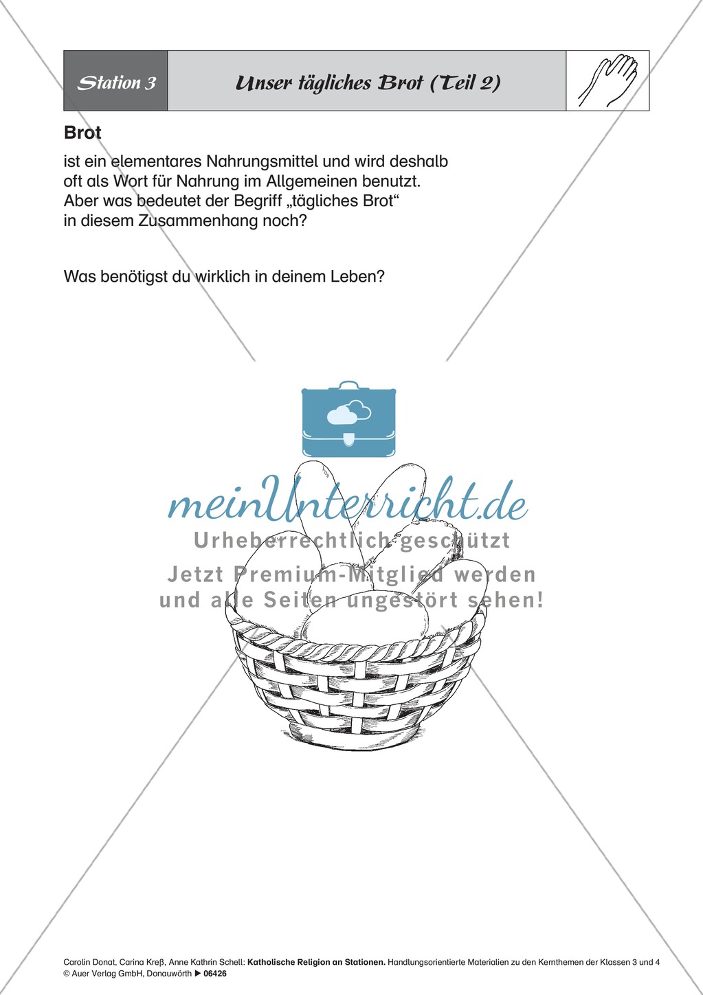 Zu Gott sprechen - beten: Unser tägliches Brot. Arbeitsmaterial mit Erläuterungen Preview 3