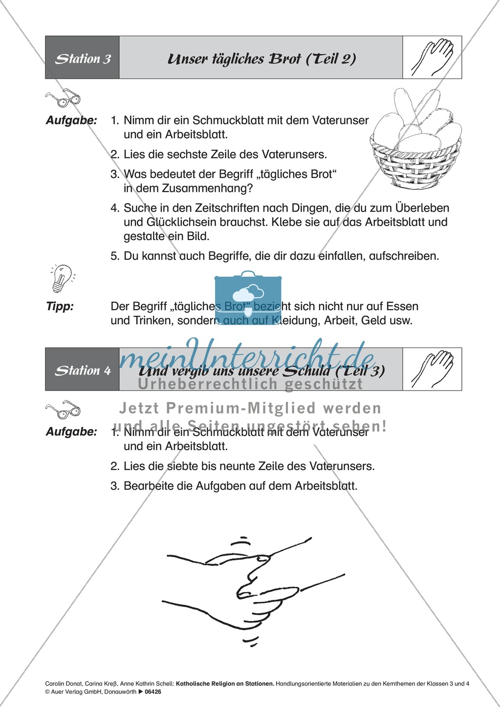 Zu Gott sprechen - beten: Und vergib uns unsere Schuld. Arbeitsmaterial mit Erläuterungen Preview 1