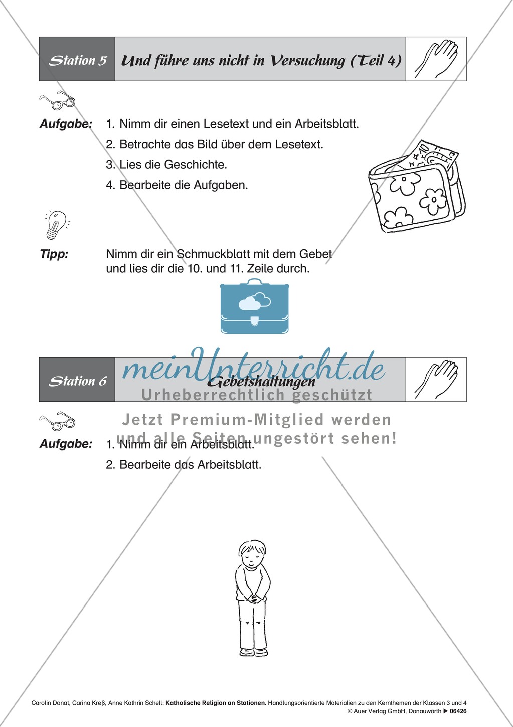Zu Gott sprechen - beten: Und führe uns nicht in Versuchung. Arbeitsmaterial mit Erläuterungen Preview 1