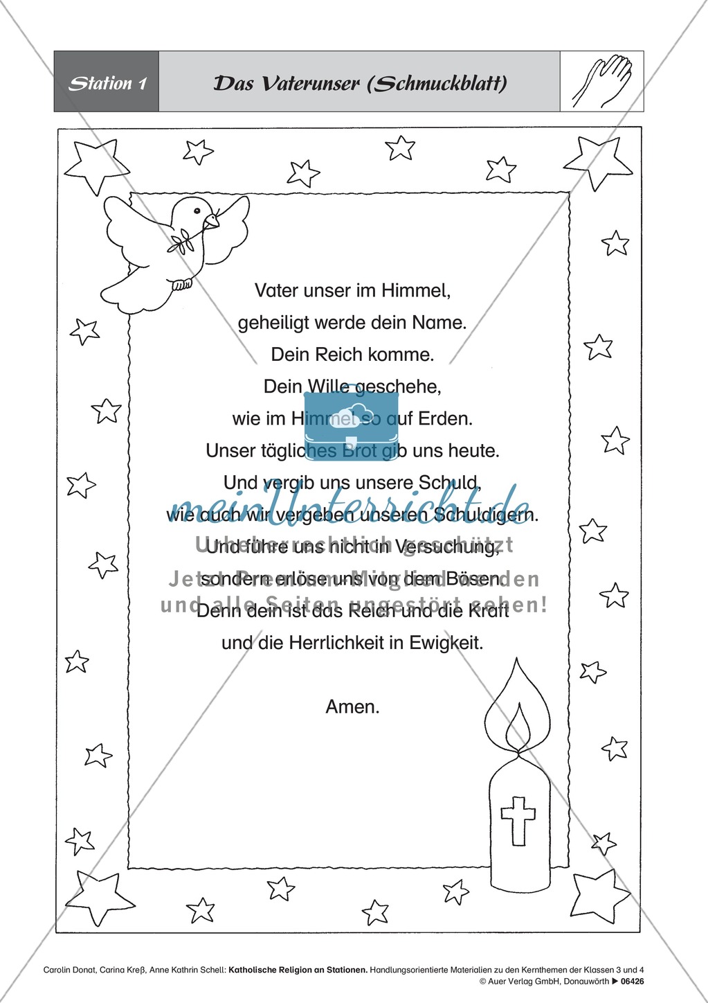 Zu Gott sprechen - beten: Und führe uns nicht in Versuchung. Arbeitsmaterial mit Erläuterungen Preview 2