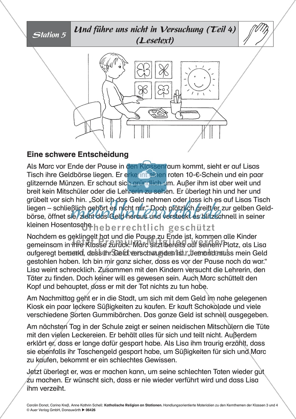 Zu Gott sprechen - beten: Und führe uns nicht in Versuchung. Arbeitsmaterial mit Erläuterungen Preview 3