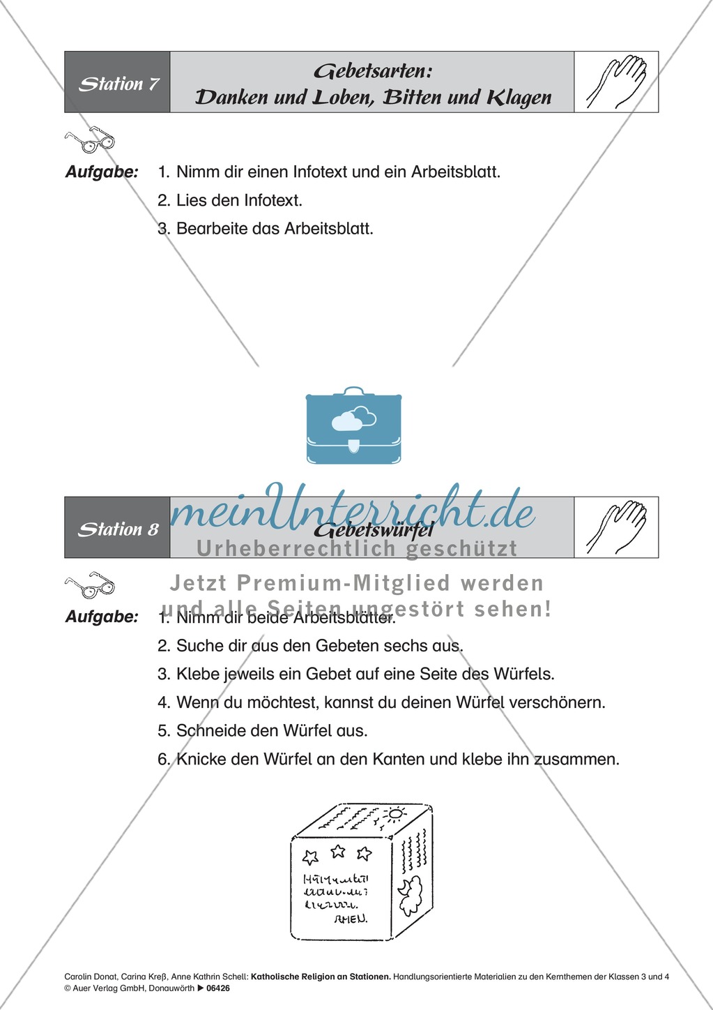 Zu Gott sprechen - beten: Gebetsarten. Arbeitsmaterial mit Erläuterungen Preview 1