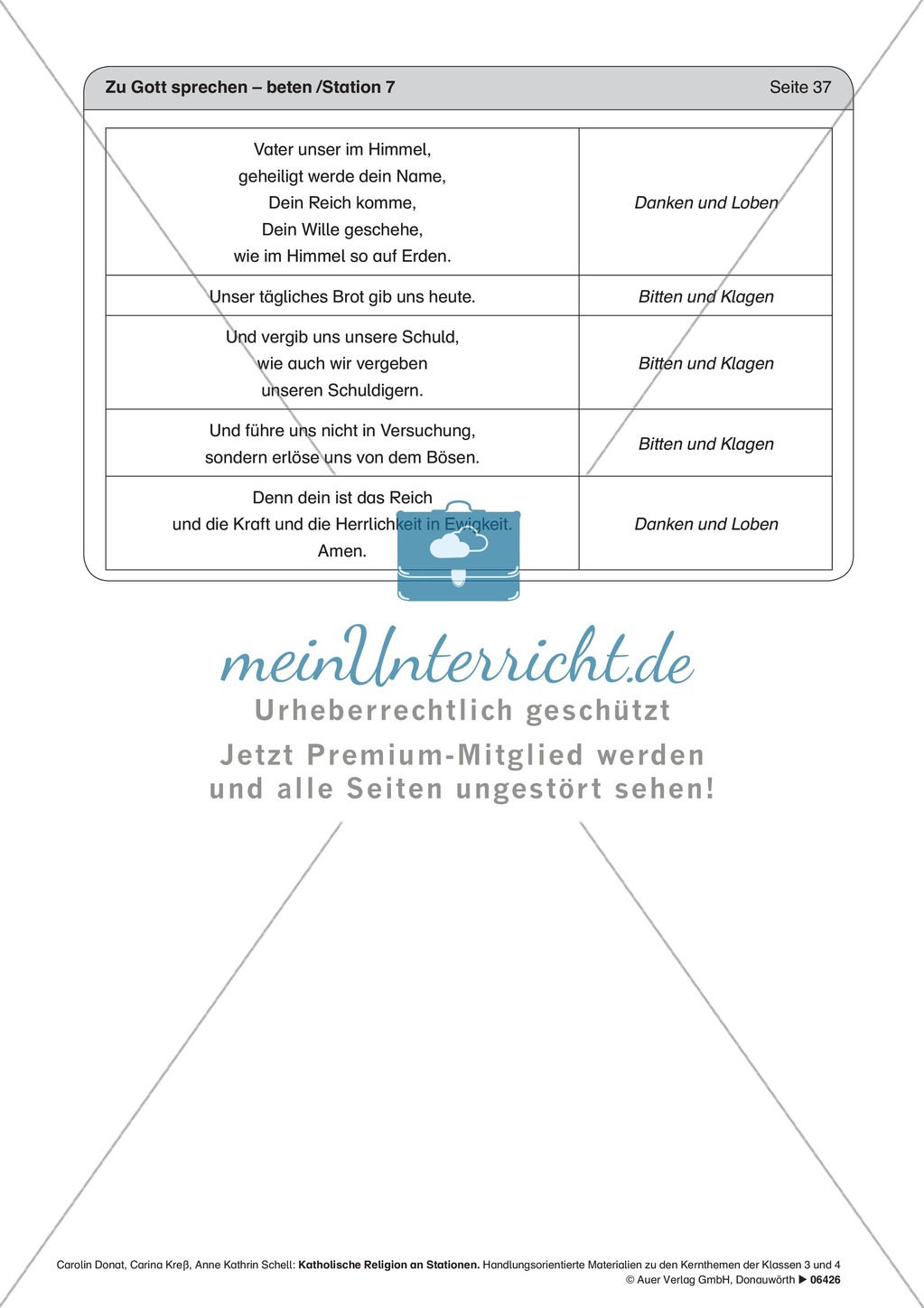 Zu Gott sprechen - beten: Gebetsarten. Arbeitsmaterial mit Erläuterungen Preview 4
