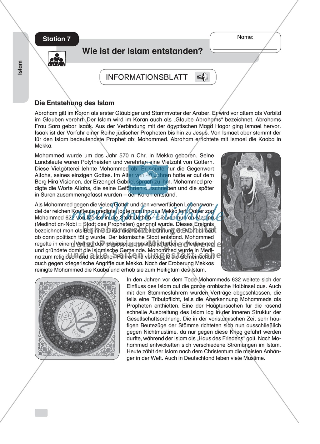 Islam: Wie ist der Islam entstanden? Arbeitsmaterial mit Erläuterungen Preview 1