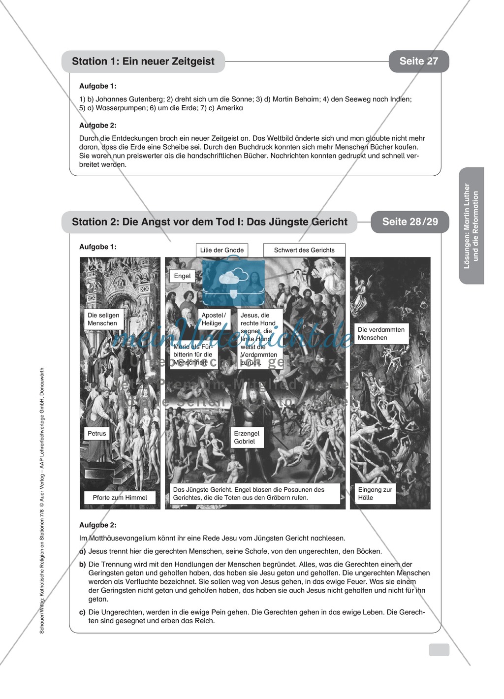 Martin Luther: Das jüngste Gericht. Arbeitsmaterial mit Erläuterungen Preview 3