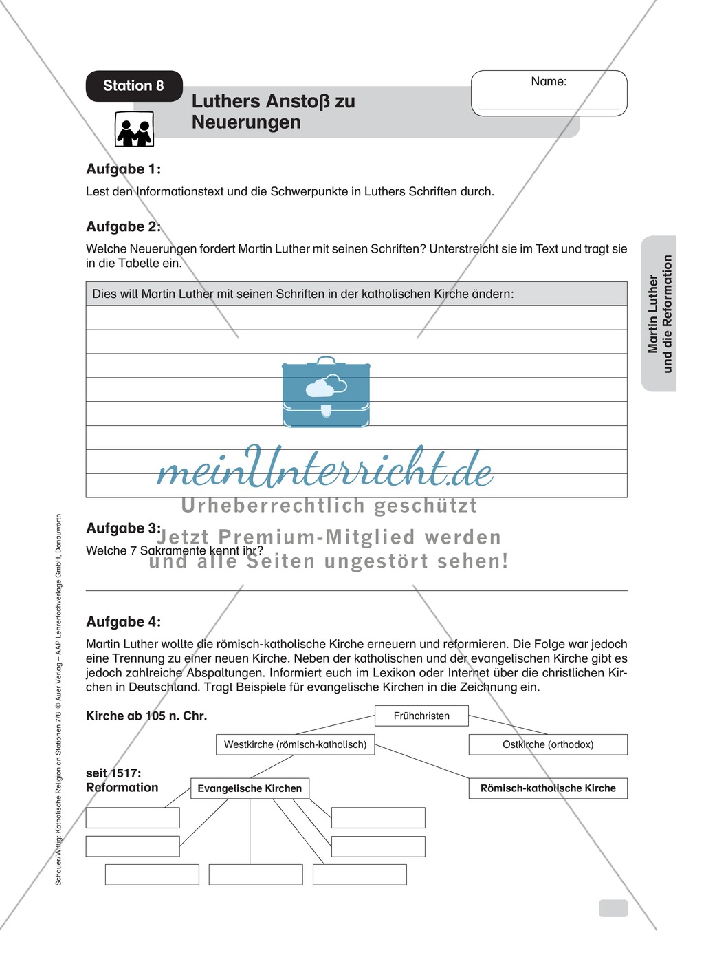 Martin Luther: Anstoß zu Neuerungen. Arbeitsmaterial mit Erläuterungen Preview 2