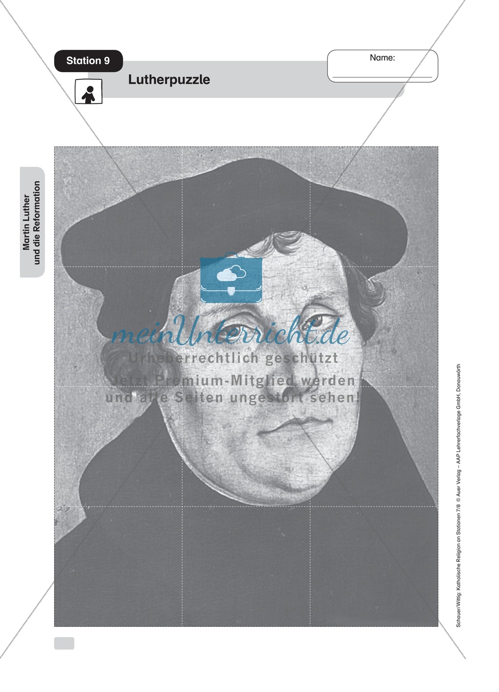 Martin Luther: Ein Puzzle. Arbeitsmaterial mit Erläuterungen Preview 1
