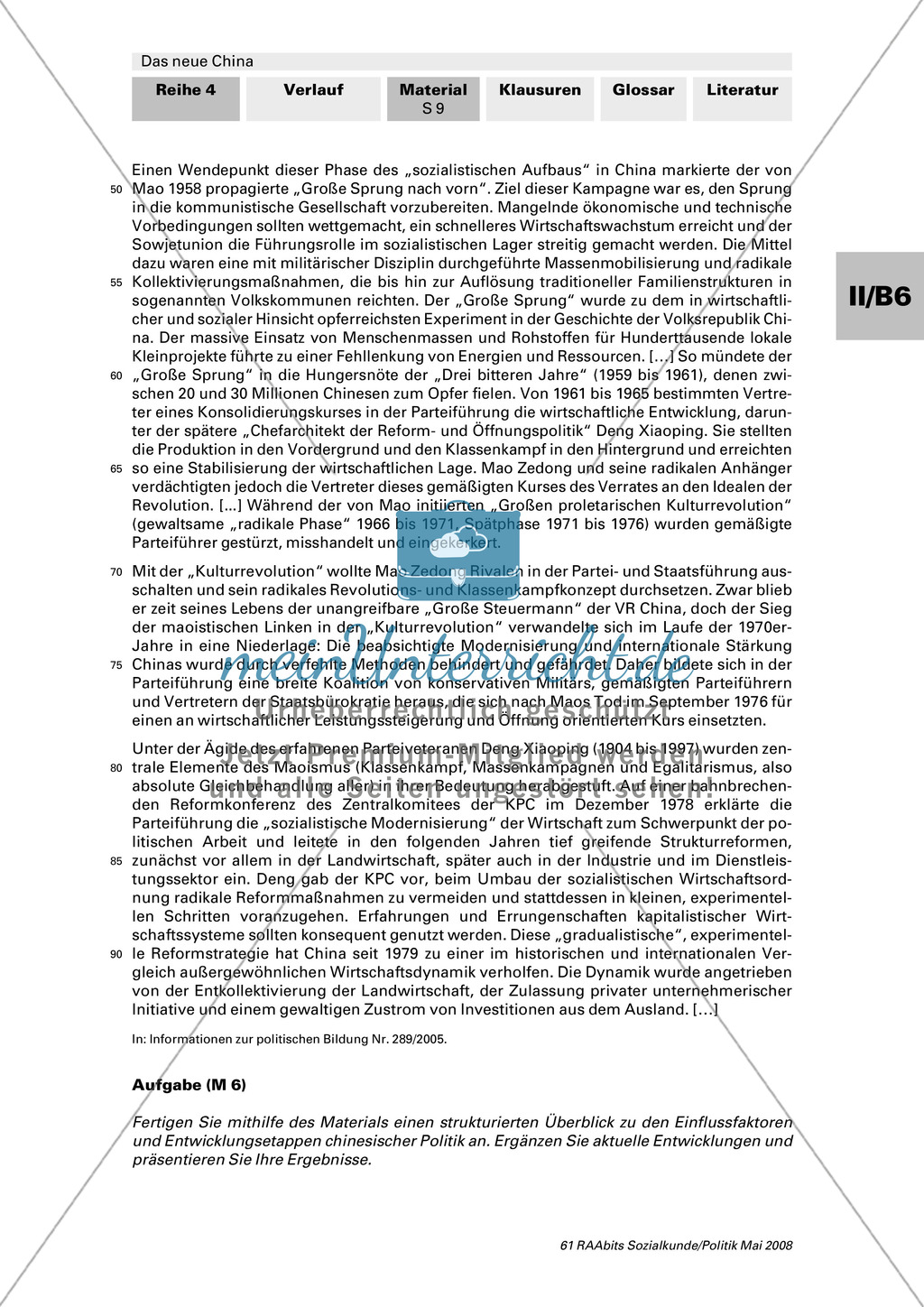 Das politische System und die Geschichte Chinas: Arbeitsmaterial mit Erläuterungen Preview 3