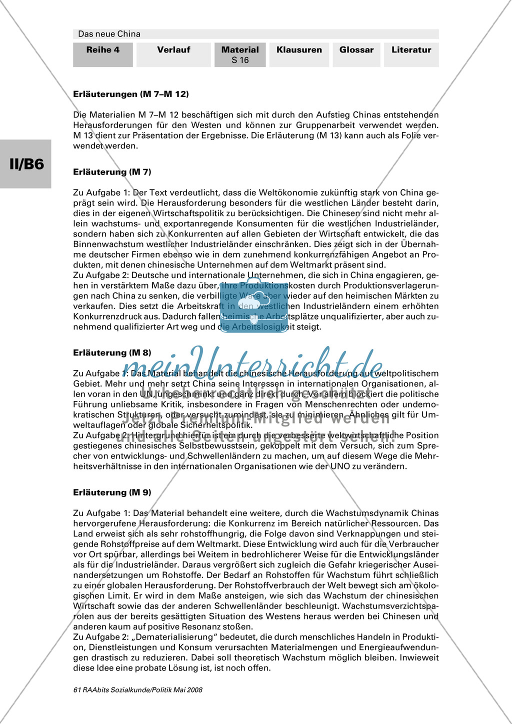 Ökologische Implikationen von Chinas Aufstieg: Kampf um Ressourcen und Umweltverschmutzung. Arbeitsmaterial mit Erläuterungen Preview 3