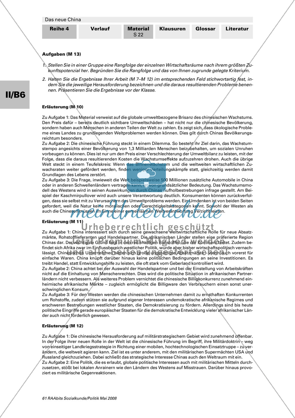 Ökologische Implikationen von Chinas Aufstieg: Kampf um Ressourcen und Umweltverschmutzung. Arbeitsmaterial mit Erläuterungen Preview 5