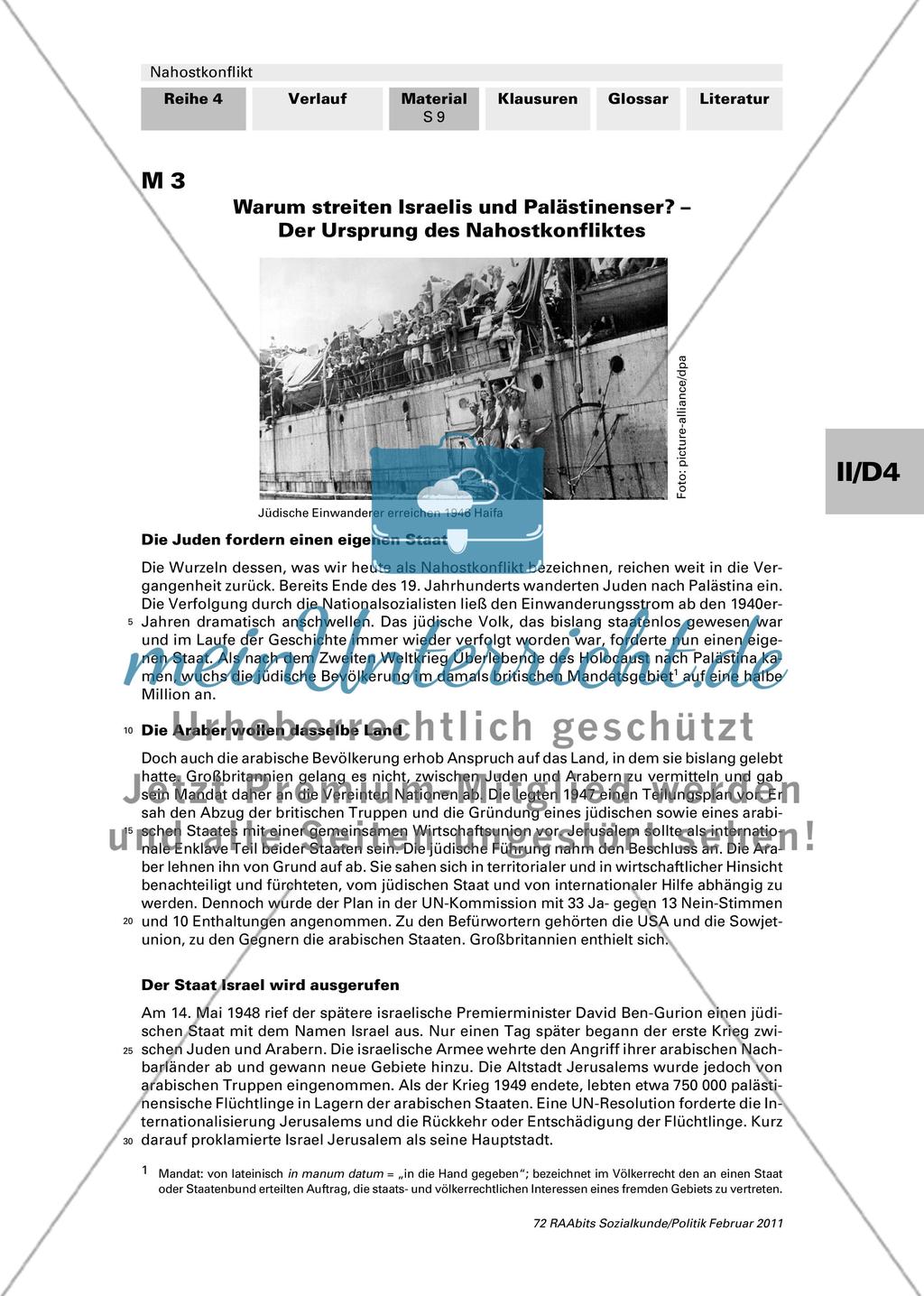 Die Ursprünge des Nahostkonfliktes und seine weitere Entwicklung Preview 1