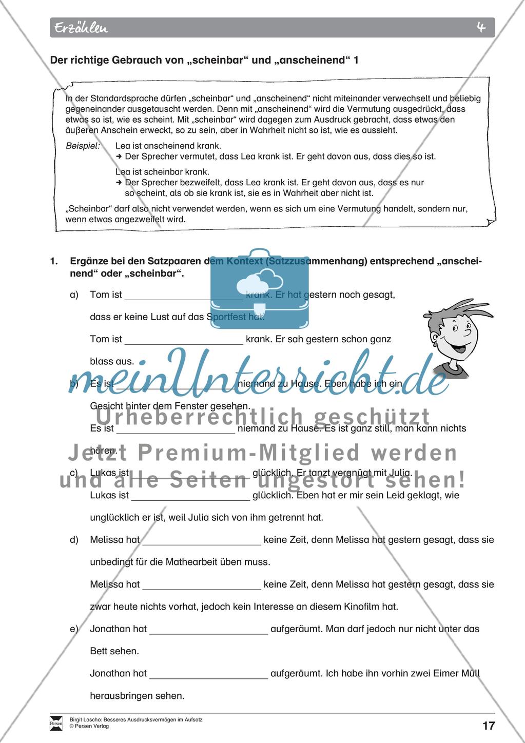 AB 4–5 Der richtige Gebrauch von „scheinbar“ und „anscheinend“ Preview 1