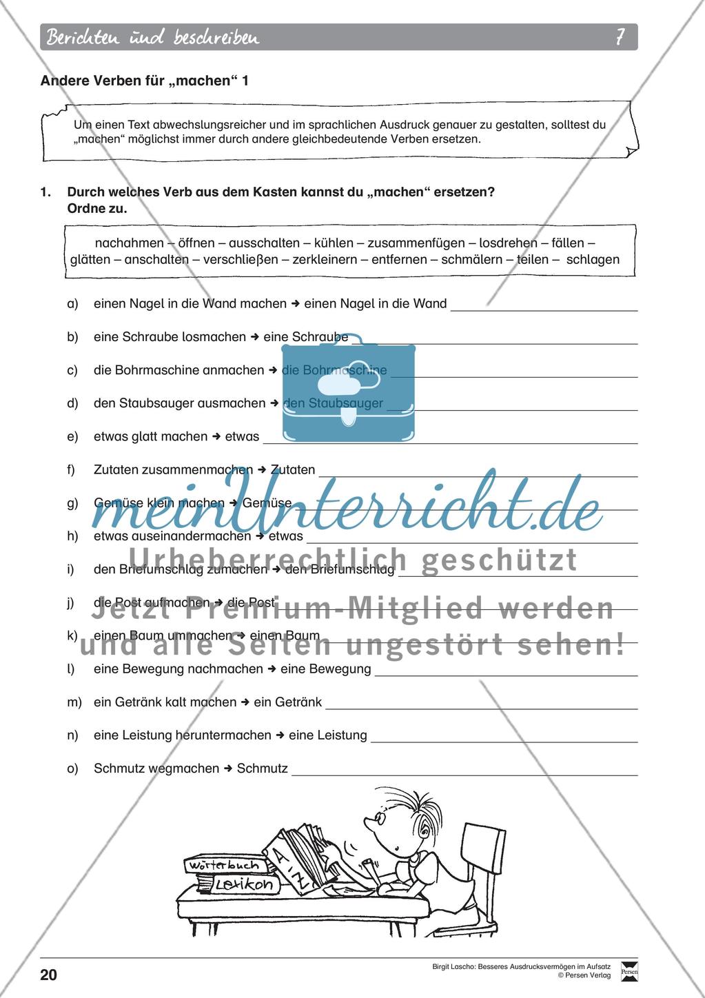AB 7–9 Andere Verben für „machen“ Preview 1