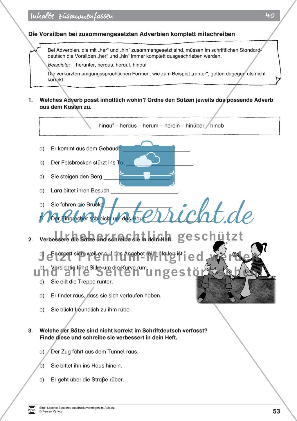 AB 40 Die Vorsilben bei zusammengesetzten Adverbien komplett mitschreiben Preview 1