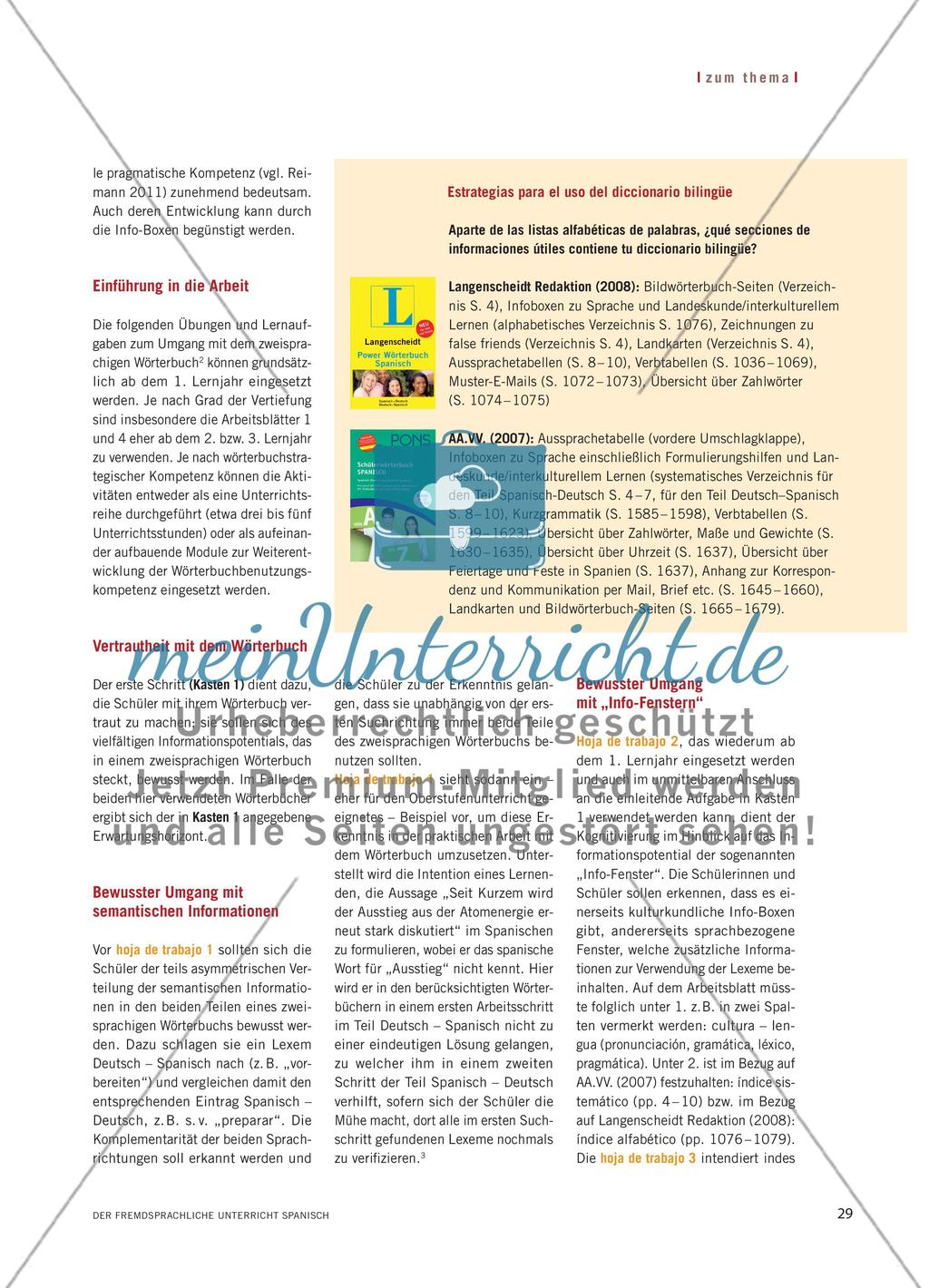 Strategien im Umgang mit dem zweisprachigen Wörterbuch Preview 2