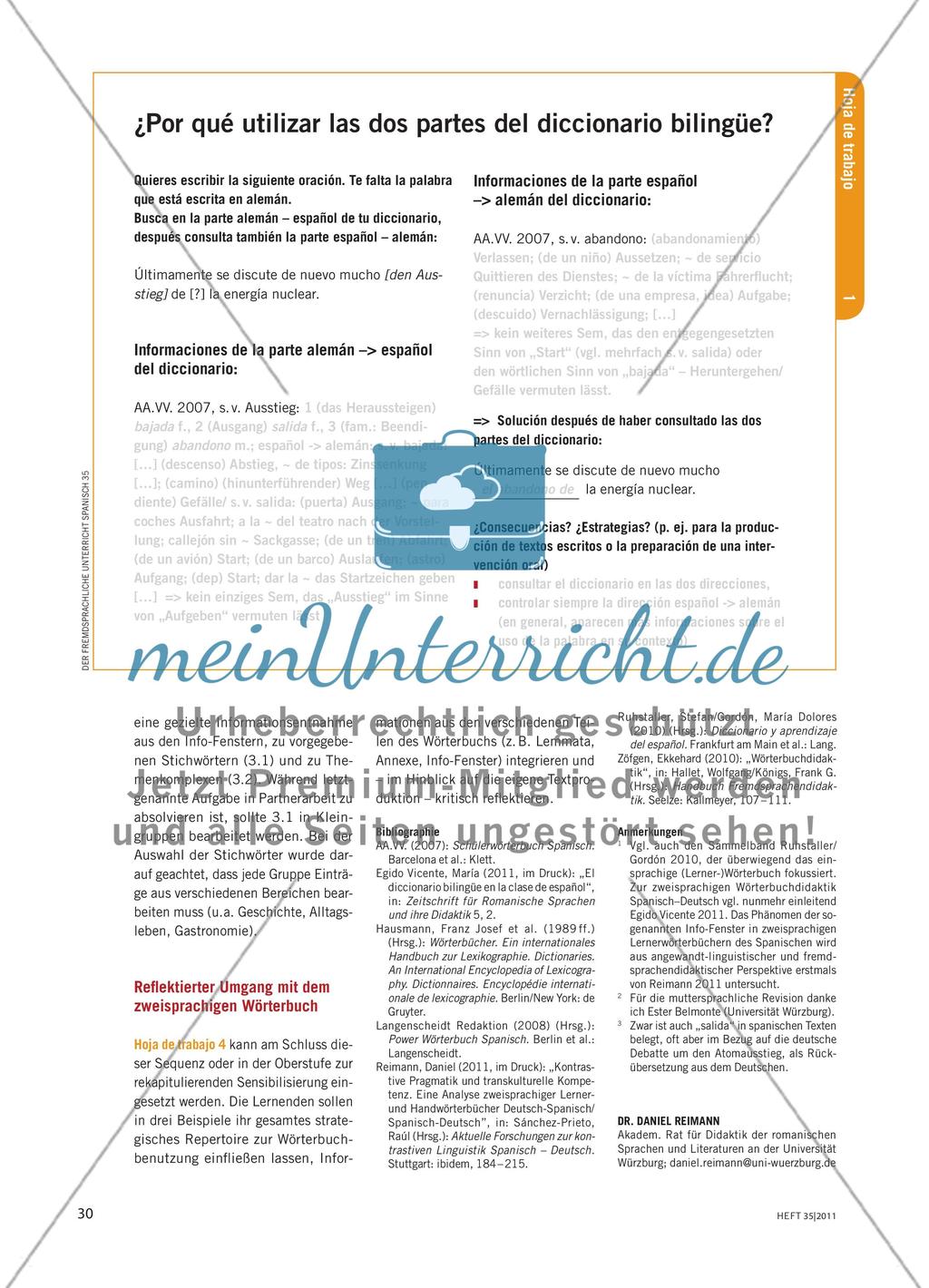 Strategien im Umgang mit dem zweisprachigen Wörterbuch Preview 3