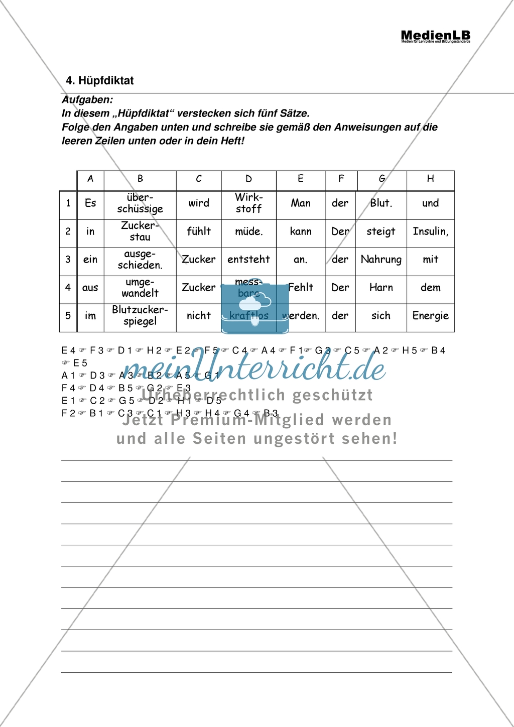 Diabetes - Hüpfdiktat zu den Folgen von fehlendem Insulin Preview 1