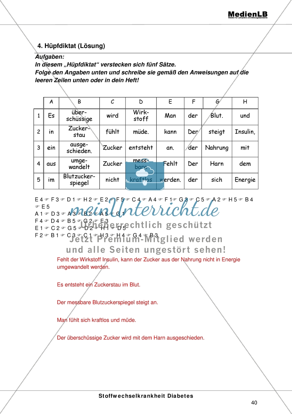Diabetes - Hüpfdiktat zu den Folgen von fehlendem Insulin Preview 2