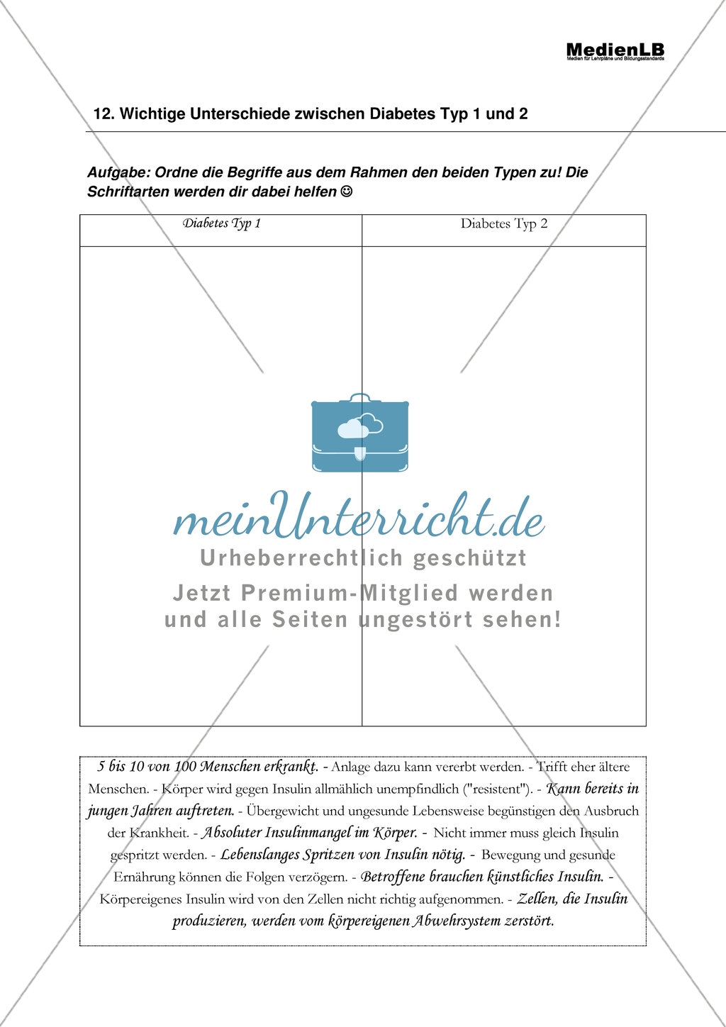 Diabetes - Informationen über Diabetestypen Preview 1