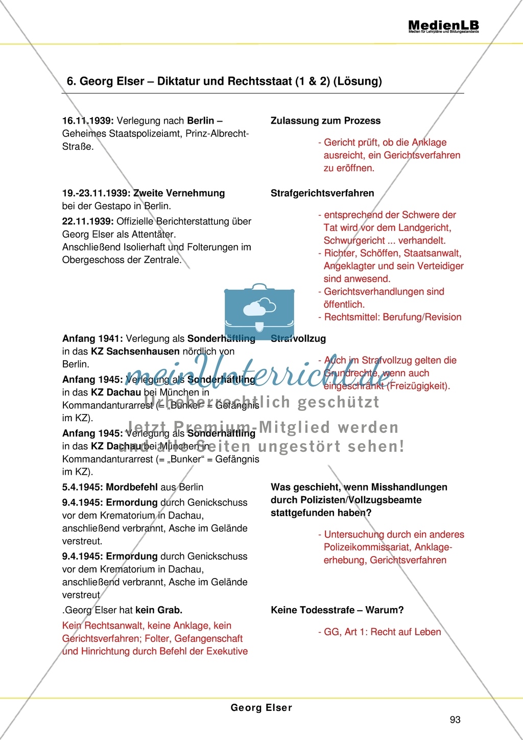 Georg Elser: Unterschiede zwischen der NS-Diktatur und dem heutigen Rechtsstaat Preview 4