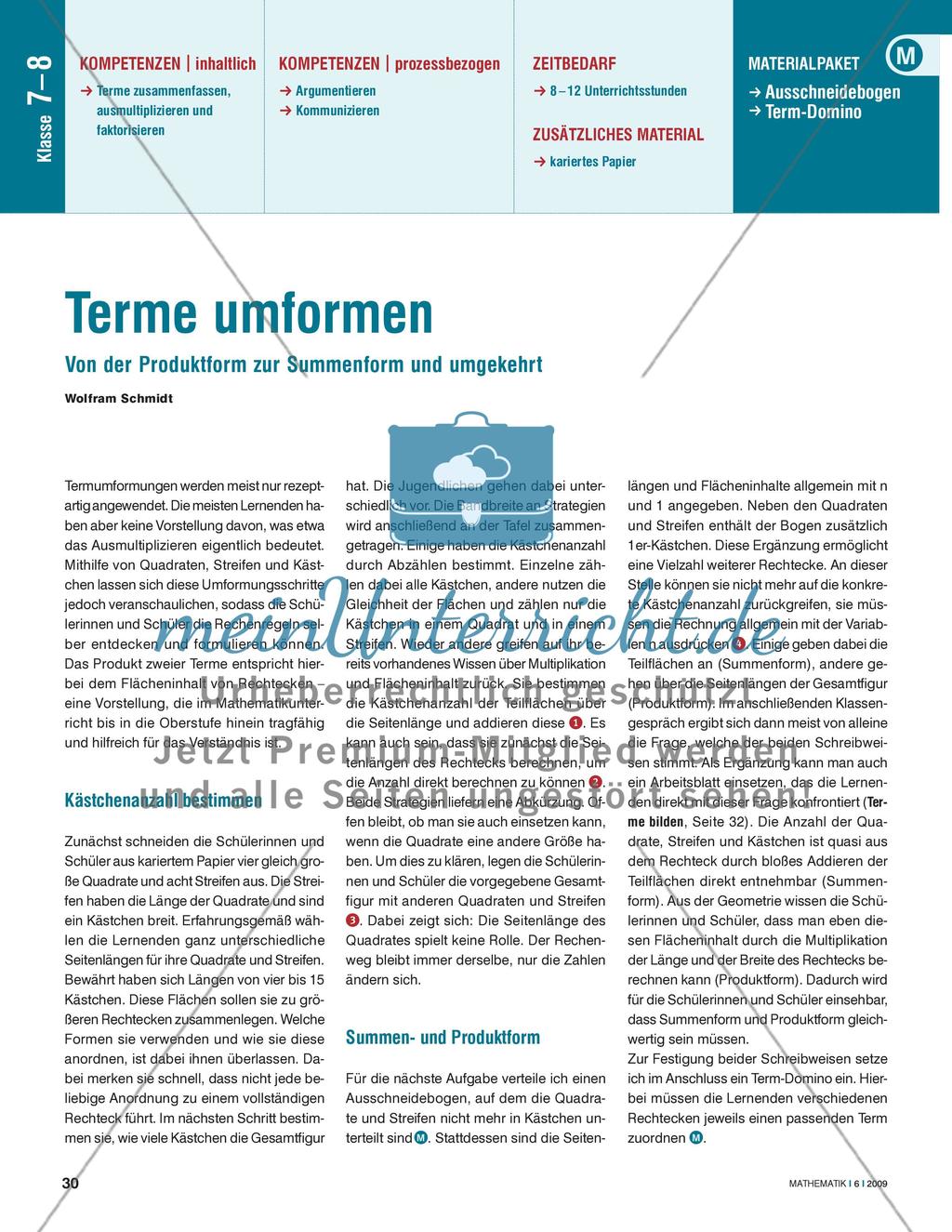 Terme umformen Preview 1