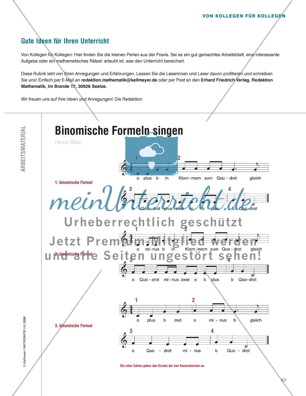 Von Kollegen für Kollegen: Binomische Formeln singen Preview 1