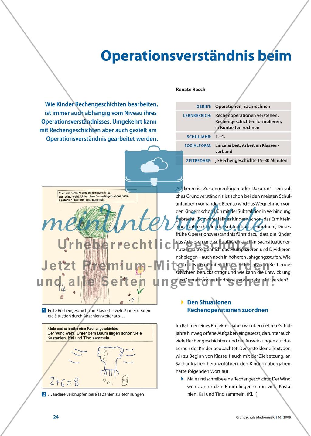 Operationsverständnis beim Bearbeiten von Rechengeschichten Preview 1