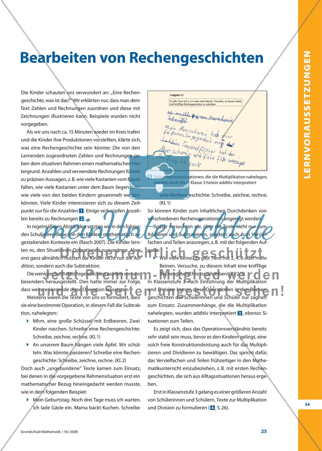 Operationsverständnis beim Bearbeiten von Rechengeschichten Preview 2