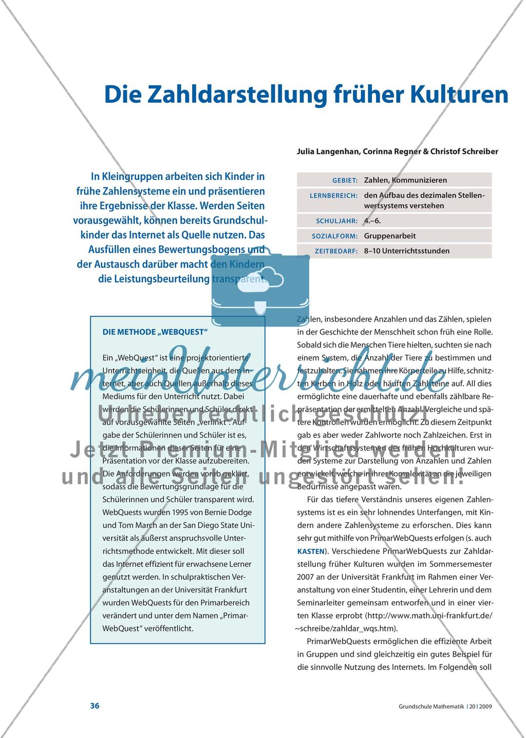 Die Zahldarstellung früher Kulturen mit WebQuests erkunden Preview 1