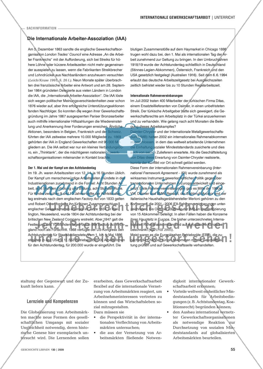 Internationale Gewerkschaftsarbeit: Globalisierung auf Arbeiterseite Preview 2