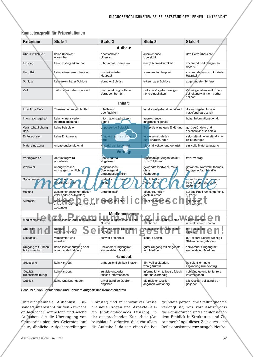 Diagnosemöglichkeiten bei selbstständigem Lernen: Ein Beispiel aus dem Geschichtsunterricht der Oberstufe Preview 5