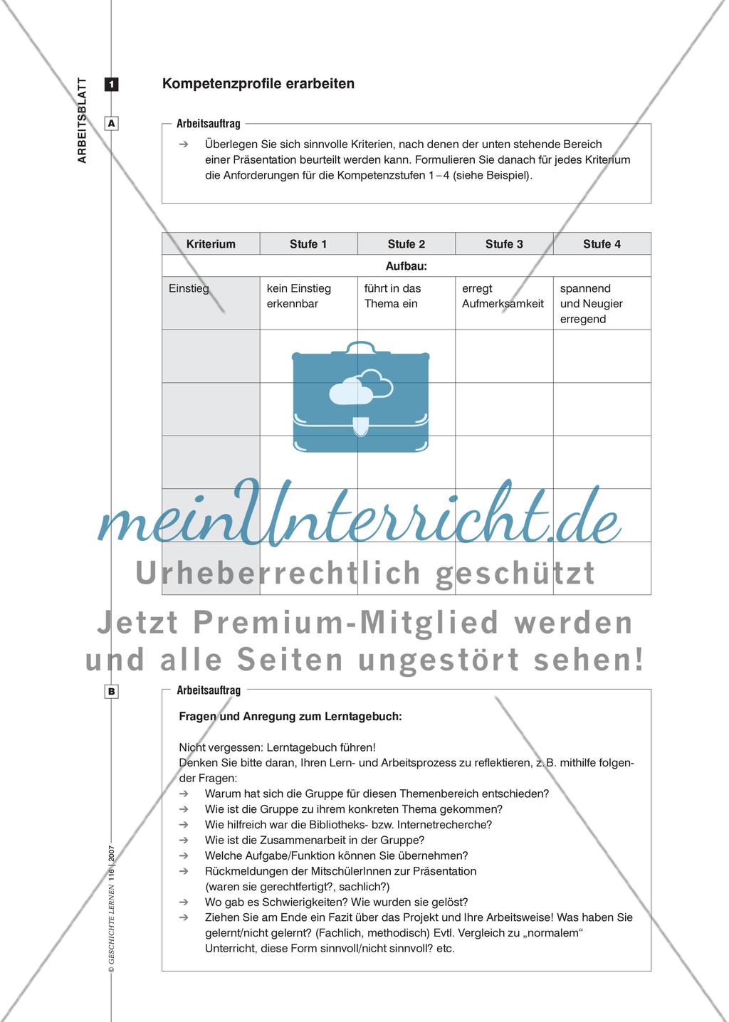Diagnosemöglichkeiten bei selbstständigem Lernen: Ein Beispiel aus dem Geschichtsunterricht der Oberstufe Preview 7