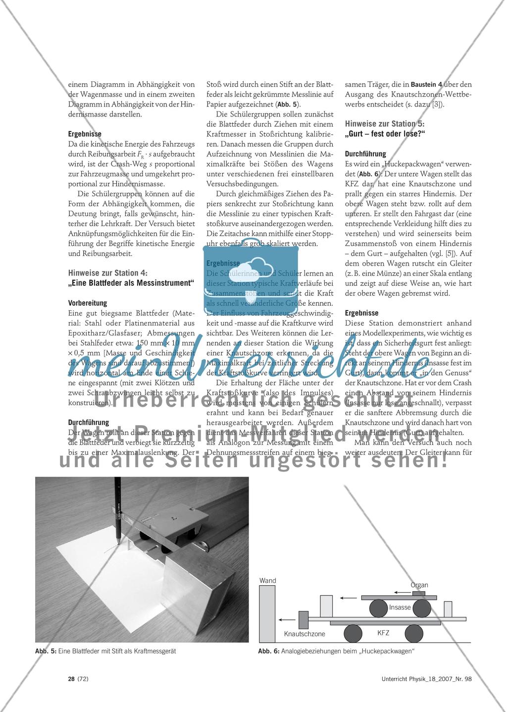 Mit Crash-Experimenten zum dynamischen Kraftbegriff - Verkehrssicherheit als Kontext für die Mechanik Preview 11