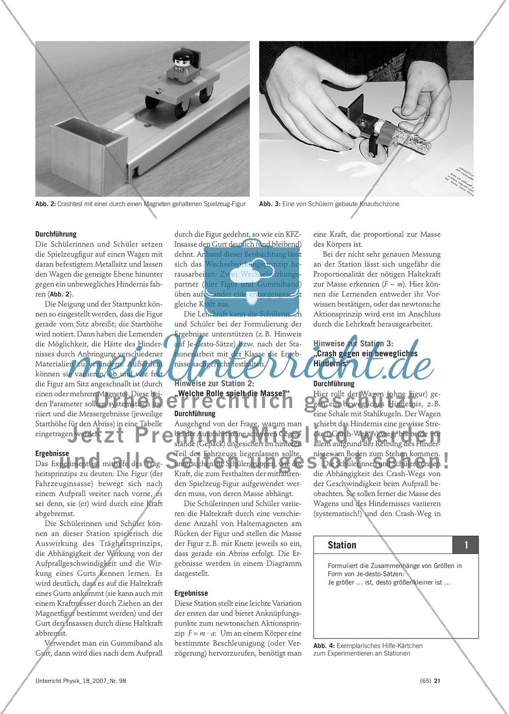 Mit Crash-Experimenten zum dynamischen Kraftbegriff - Verkehrssicherheit als Kontext für die Mechanik Preview 4