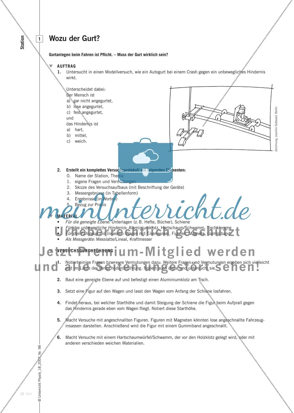Mit Crash-Experimenten zum dynamischen Kraftbegriff - Verkehrssicherheit als Kontext für die Mechanik Preview 5