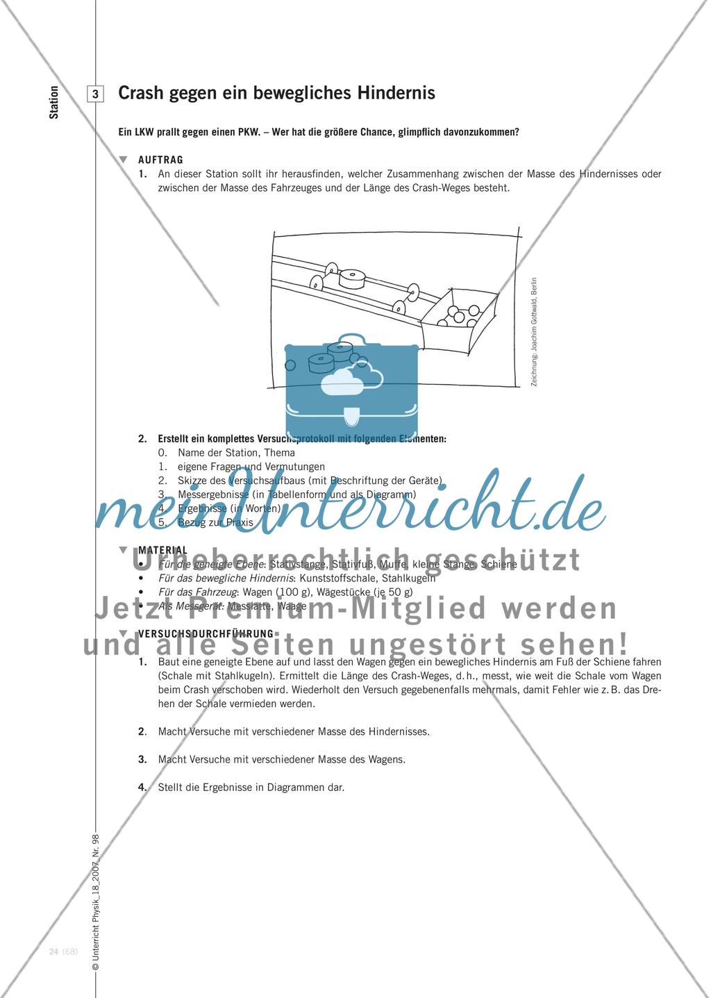 Mit Crash-Experimenten zum dynamischen Kraftbegriff - Verkehrssicherheit als Kontext für die Mechanik Preview 7