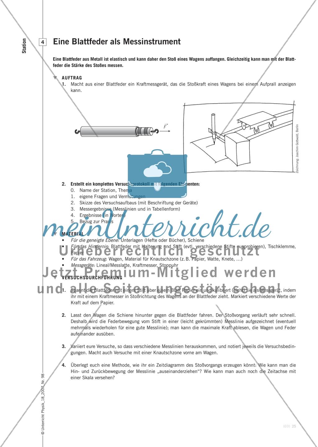Mit Crash-Experimenten zum dynamischen Kraftbegriff - Verkehrssicherheit als Kontext für die Mechanik Preview 8