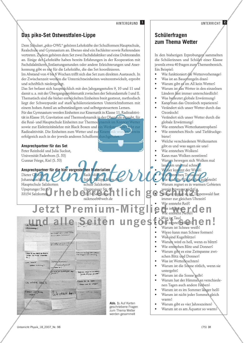 Was wollen wir über Wind und Wetter wissen? - Lernen in lebensnahen Kontexten Preview 2