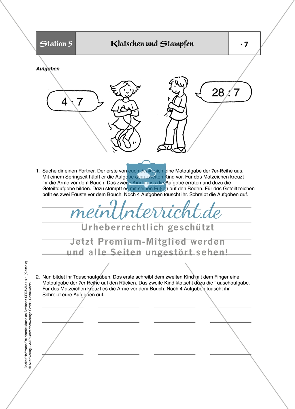 Aufgaben für eine Stationsarbeit zum Thema: