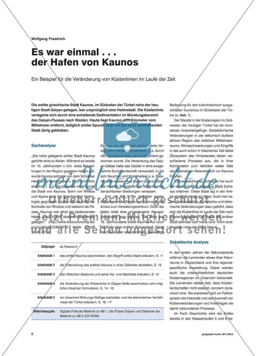 Es war einmal . . . der Hafen von Kaunos - Ein Beispiel für die Veränderung von Küstenlinien im Laufe der Zeit Preview 1