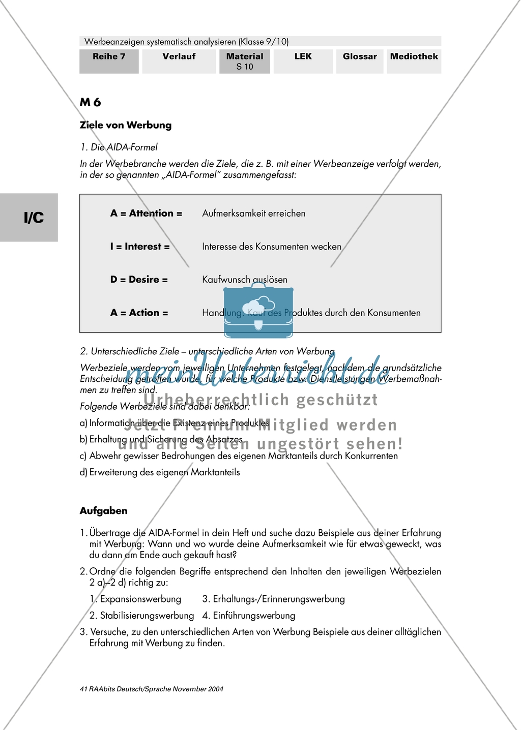 Werbung analysieren: Aufgaben und Ziele von Werbung Preview 2
