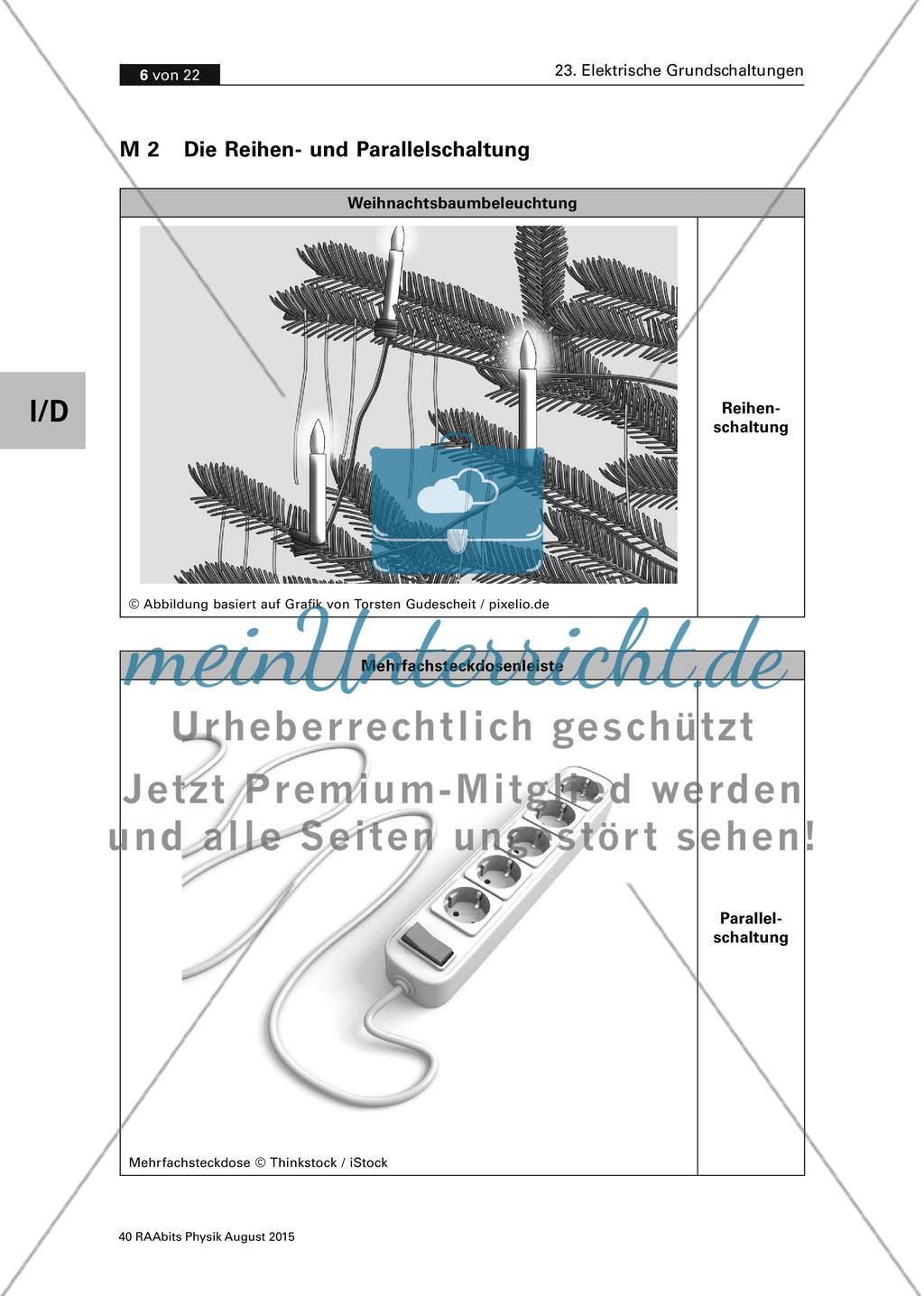 Reihen- und Parallelschaltung (Unverzweigte und Verzweigte Schaltung) sowie Und- und Oder-Schaltung Preview 1